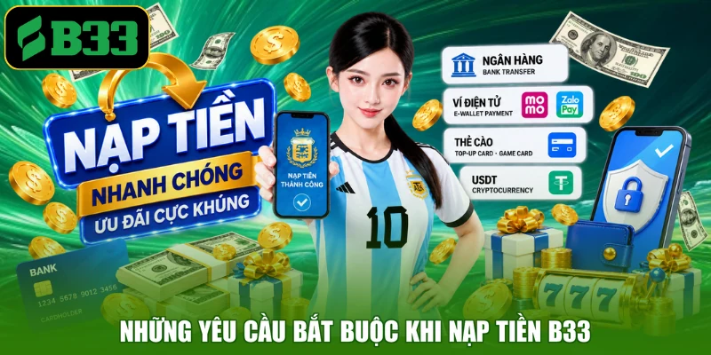 Những yêu cầu bắt buộc khi nạp tiền B33